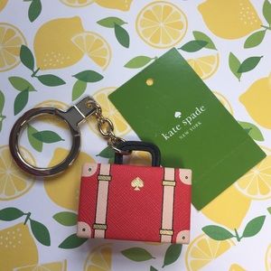 Kate Spade Red SUITCASE Keychain Luggage Key Fob